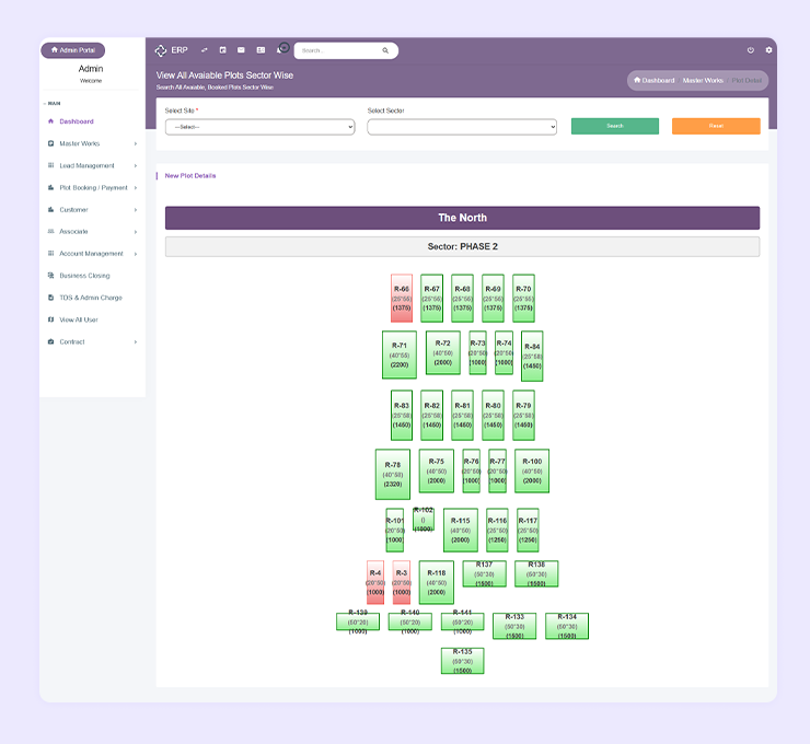 Plot Sector & Block Organization